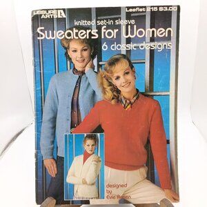 Sweaters for Women by Evie Rosen, Leisure Arts Leaflet 215 Vintage Knit Patterns